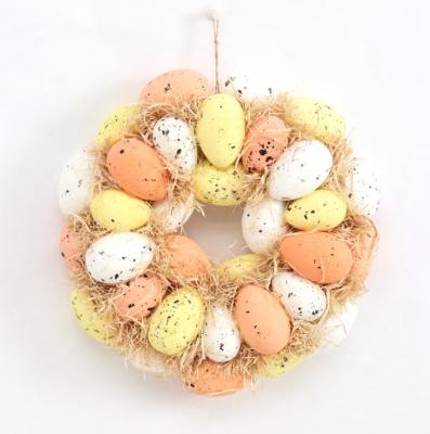 China Fashionable Touch Holiday Natural Amazon Door Hanger Cattail Easter Egg Simulation Garland Easter Decoration for sale