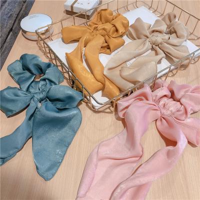 China Soft Korean Simple Durable Hair Ring Female Cute Ribbon Bow Spring Bow Spring Rope for sale