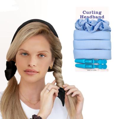 China Easy To Use Hot Selling Hair Rod Headband Heatless Curling EVA Foam Sponge French Curl Velvet Braiding Hair for sale