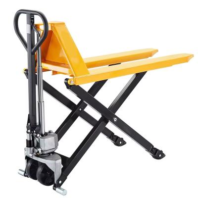 China Manual Pallet Truck High Lift Forklift Truck 1 T Manual Hydraulic Ground Cattle 1.5 Ton Lifting Platform Forklift Truck Te koop