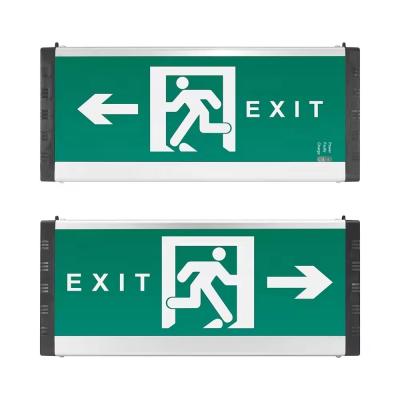 China 3W LED Fire Sign Emergency Indicator Wall Mounted Exit Light With Iron Sprayed Sheet ABS And Glass Te koop