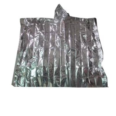 China Sobrevivencia en campamento aislamiento en frío mantas capa impermeable impermeable térmico abrigos de lluvia de aluminio desechable de emergencia de papel poncho en venta