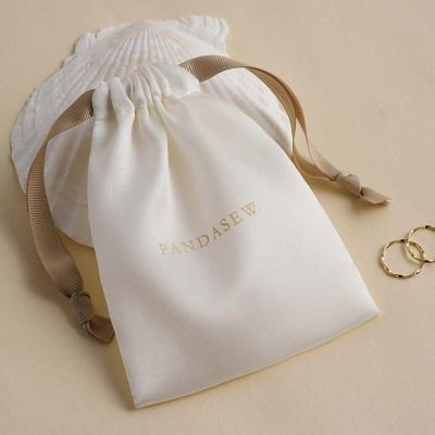 China Custom Rope Handle Satin Drawstring Bags Dust Bags Jewelry Package Pouch Personalized Your Product Package Logo Printed Wholesale Gift Envelope for sale