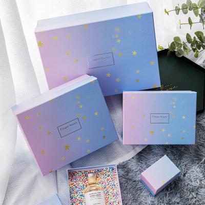 China Large Recyclable Rectangular Gradient Paper Box Creative Gift Packaging Boxes World Cover for sale