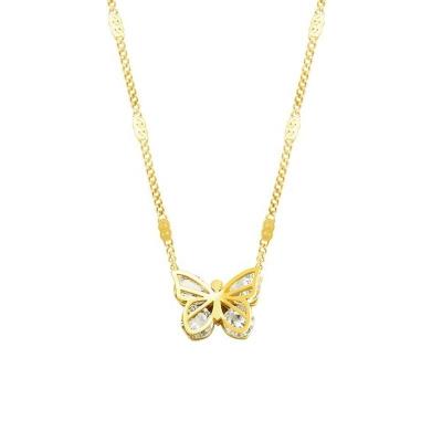 China Trendy Horizon Personality Butterfly Necklace Zircon Stainless Steel Necklace 18K Creative Pendant Gold Plated Clavicle Necklace for sale