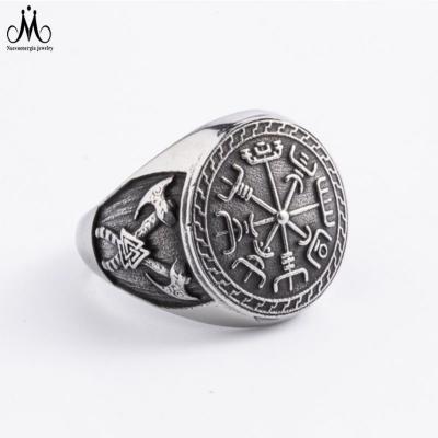 China Trendy Stainless Steel Rings Vegvisir Viking Compass Men Rings Jewelry from HorizonWholesale for sale