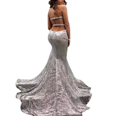 China European and American women's foreign trade tube top women's super wiping fishtail instant wiping fishtail prom dress Anti-wrinkle women's dress for sale