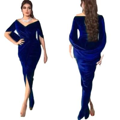 China Anti-wrinkle Velvet Dress New One-Shoulder Dress for sale