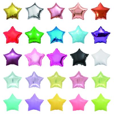 China Party supplies 18 inch monochrome five-pointed star membrane foil balloon for sale