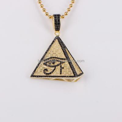 China Men's Hip Hop Pendant Hip Hop Necklace Men's Eye of Horus Egypt Pyramid Ankh Charms Pendant for sale