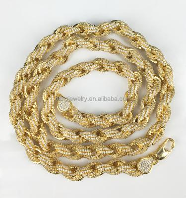 China Hip Hop Jewelry Necklace Chain Diamond Iced Out Hip Hop Rope Chain for sale