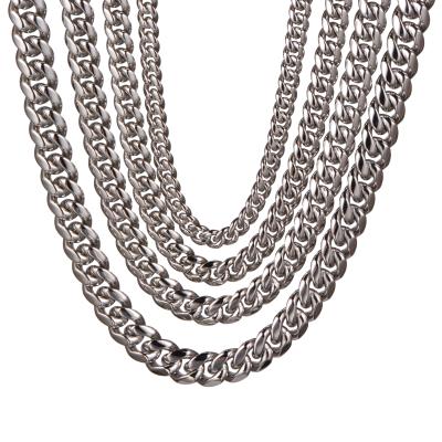 China High Quality Hip Hop Jewelry 6mm-18mm No Fade Miami Cuban Stainless Steel Chain For Man for sale