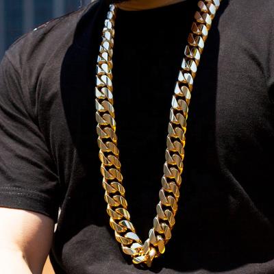 China New Gold Chain Design For Men New Fashion Hip Hop Jewelry Gold Filled Miami Cuban Link Chain Gold Chain Design New For Men for sale