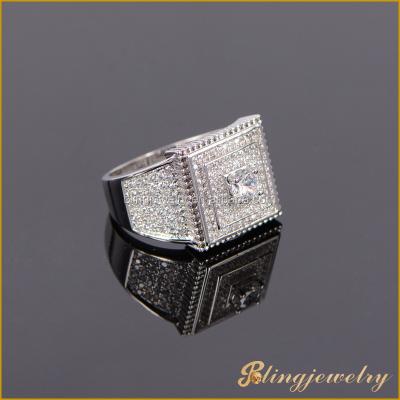 China White Gold CZ Plated Jewelry Hip Hop Jewelry CZ Rings Gold Ring Designs For Men for sale