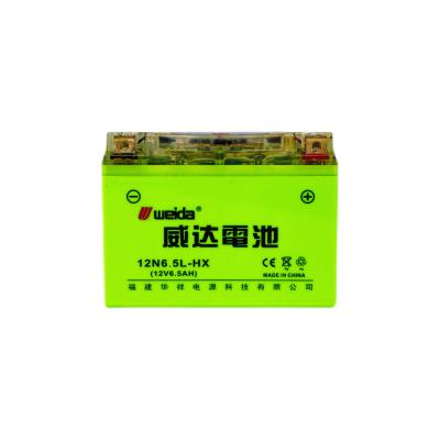 China Toys wholesale 12V color shell with LED screen 12N6.5L motorcycle two wheeled vehicle starting lead acid battery for sale