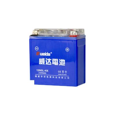 China Toys Wholesale 12V60AH Small Lead Acid Battery 12N5L Motorcycle Starting Battery for sale