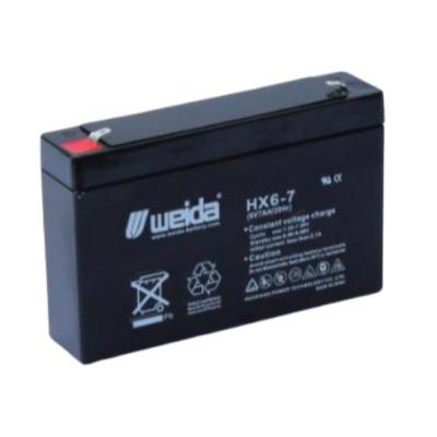 China Home Appliances Factory Wholesale Custom Power Storage Black Shell Rectangle 6V Series Lead Acid Battery for sale