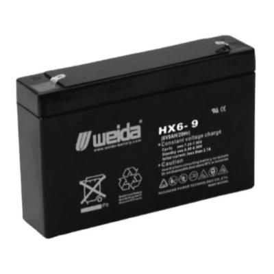 China Wholesale Power Home Appliances Factory Energy Storage Black Shell 6v9ah Series 6v9ah Lead Acid Batteries for sale