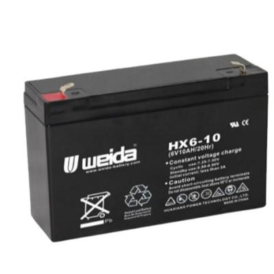 China Home Appliances Factory Wholesale Black Shell 6V Series 6v10ah Lead Acid Batteries Energy Storage Power for sale