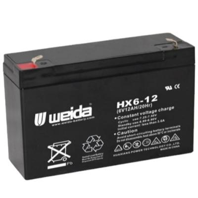 China Custom wholesale black home appliances factory shell 6v series 6v12ah lead acid battery energy storage power for sale