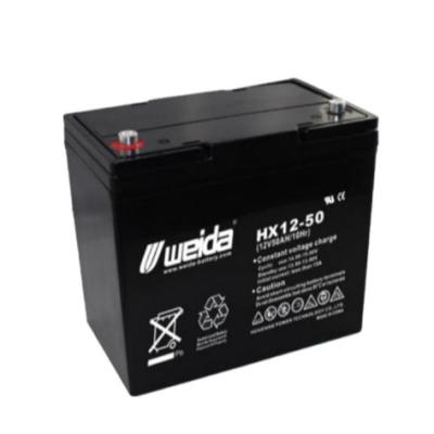 China Custom Wholesale Energy Density HX12-50 Series 12v50AH Lead Acid Batteries Home Appliances Large Storage Battery for sale