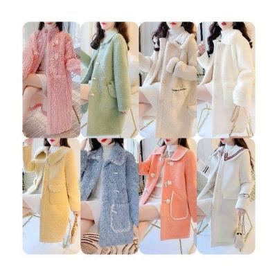 China Anti-wrinkle women's wool coat Lady Long Fit Double-sided used clothes Coat With Real Fox Fur Collar And Cuffs for sale