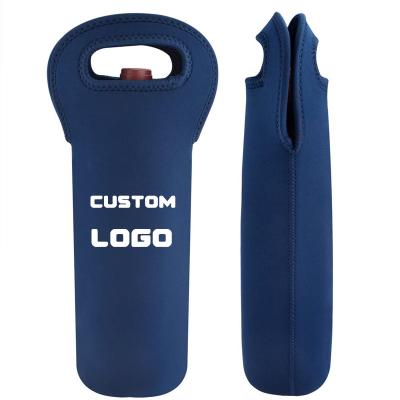 China Custom Logo 750ML Neoprene Wine Tote Holders Carriers Insulated Waterproof Portable Cooler Bag for sale