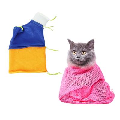 China Sustainable Custom Cat Wash Bag Reusable Restraint Cat Wash Bag for sale