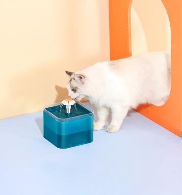 China Custom Wholesale Automatic Logo Print Pet Product USB LED Cat Water Bowl Cat Water Fountain for sale