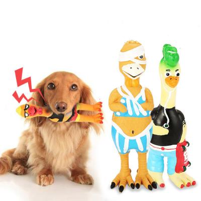 China Amazon Best Seller Natural Rubber Stocked Toy Bird Dog Toy Noise With Noise for sale