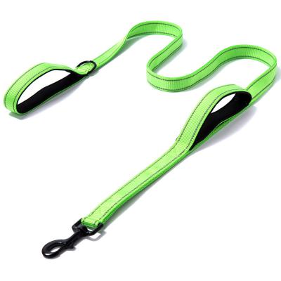 China Wholesale 5 Feet Reflective 6 Feet Colors Double Lead Multiple Nylon Dog Lead Reflective Dog Leash Rope Handle for sale