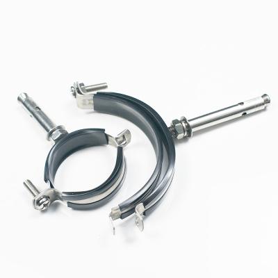 China Galvanized Stainless Steel Support Custom Stainless Steel Pipe Clamp for sale