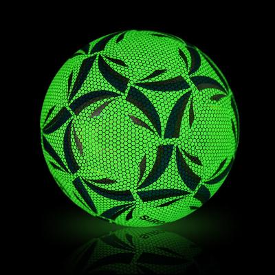 China Eco - Friendly Glow In The Dark Size 5 Lumious PU / Holographic Soccer Ball / Football With Customized for sale