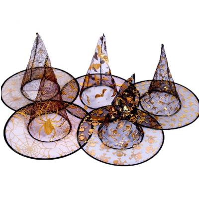 China Gauze Halloween Props Witch Wizard Hat for sale