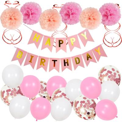 China Best Selling Paper Happy Birthday Balloon Party Paper Flower Ball Costume Party Decorations for sale