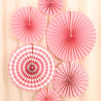 China New paper flower fan set party decoration6 pack for sale