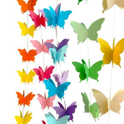 China Party paper decoration three-dimensional paper drawing colorful butterfly for sale