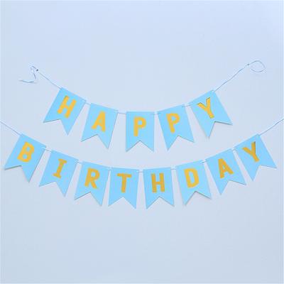 China New Paper Jam Happy Birthday Banner Flag Party Decorations for sale