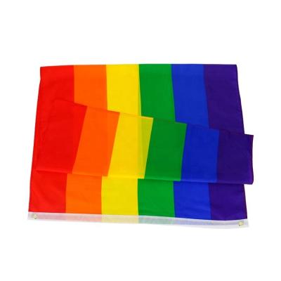 China Health Care Institutes Wholesale Stock Flying Flag 3x5ft Screen Printing Rainbow Flag for sale