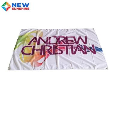 China Custom Polyester Printing Flag Banner 3x5 Feet Customized Cloth Hanging Banner Logo Printed Polyester Outdoor Flags for sale