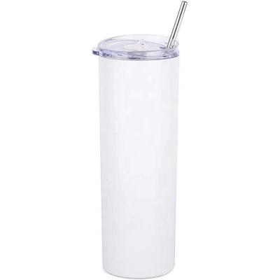 China Sustainable USA Warehouse 20 oz White Matte Straight Lean Stainless Steel Tumbler Cups for sale