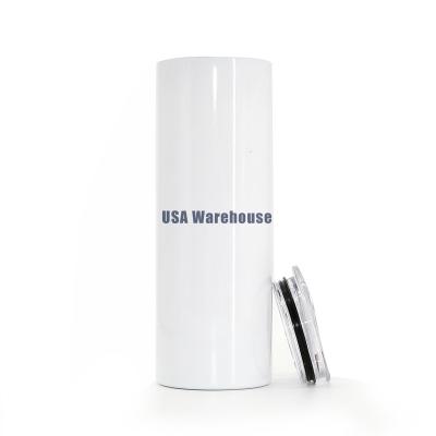 China Sustainable USA Warehouse Lean Stainless Steel 20oz Vacuum Insulated Bulk Blanks Sublimation Tumbler Mugs With Straw Lid for sale