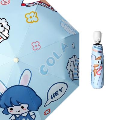 China Custom Sun Umbrella Special Custom Logo 6-Bone Umbrella Women's Mini Pocket Vinyl Folding Umbrella Sunscreen Umbrella for sale