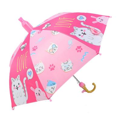 China Morden 2022 Lovely Cartoon Umbrella Child 3D Luxury Ear Child Umbrella Model With Small Plastic Handle Umbrella For Kids for sale