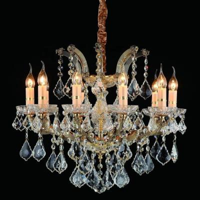 China 2023 Modern Luxury Hanging Fixture Chandelier 10 Lights Hotel Lamp Luxury Crystal Chandeliers for sale