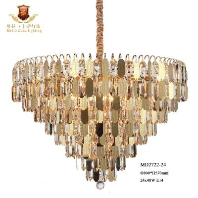 China Modern Elegant Crystal Glass Arm Chandelier Modern Lighting For Room for sale