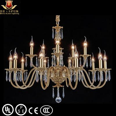 China 2023 Hot Sale Modern K9 Copper Brass Crystal Big Chandelier Pendant Lighting for sale