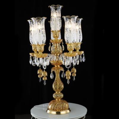 China Classic MT88037-5+1 Residential Turkish Style Elegant High Quality Glass Table Lamp for sale