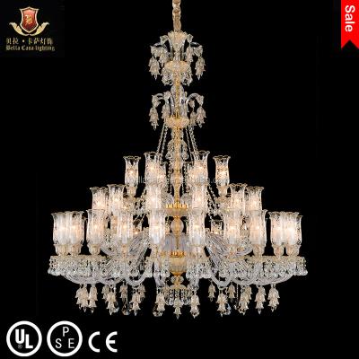 China Hotel wedding crysal gold chandelier, large chandelier, large foyer lobby chandelier for sale