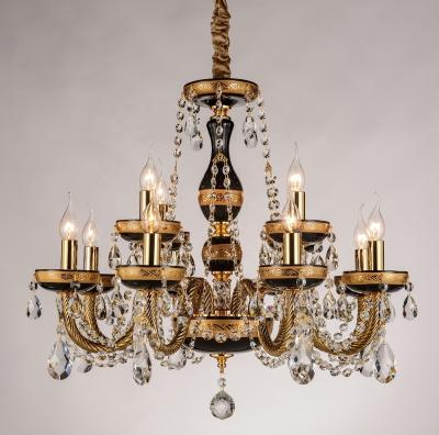 China Crystal Black Color Candelabra Large Residential Royal Chandelier for sale